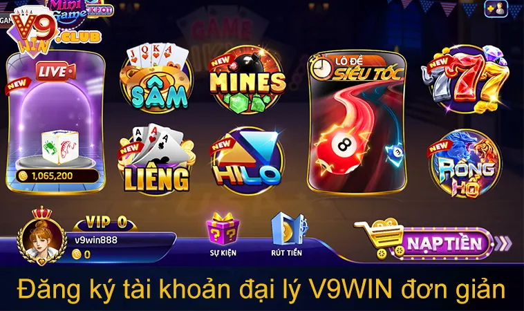 Đại Lý V9WIN 116 Đăng ký tài khoản đại lý V9WIN đơn giản
